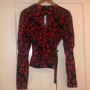 Nasty Gal wrap top NWT